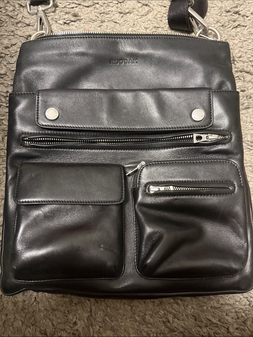 Black Rudsak authentic Crossbody Organizer Bag with Multiple Front Pockets